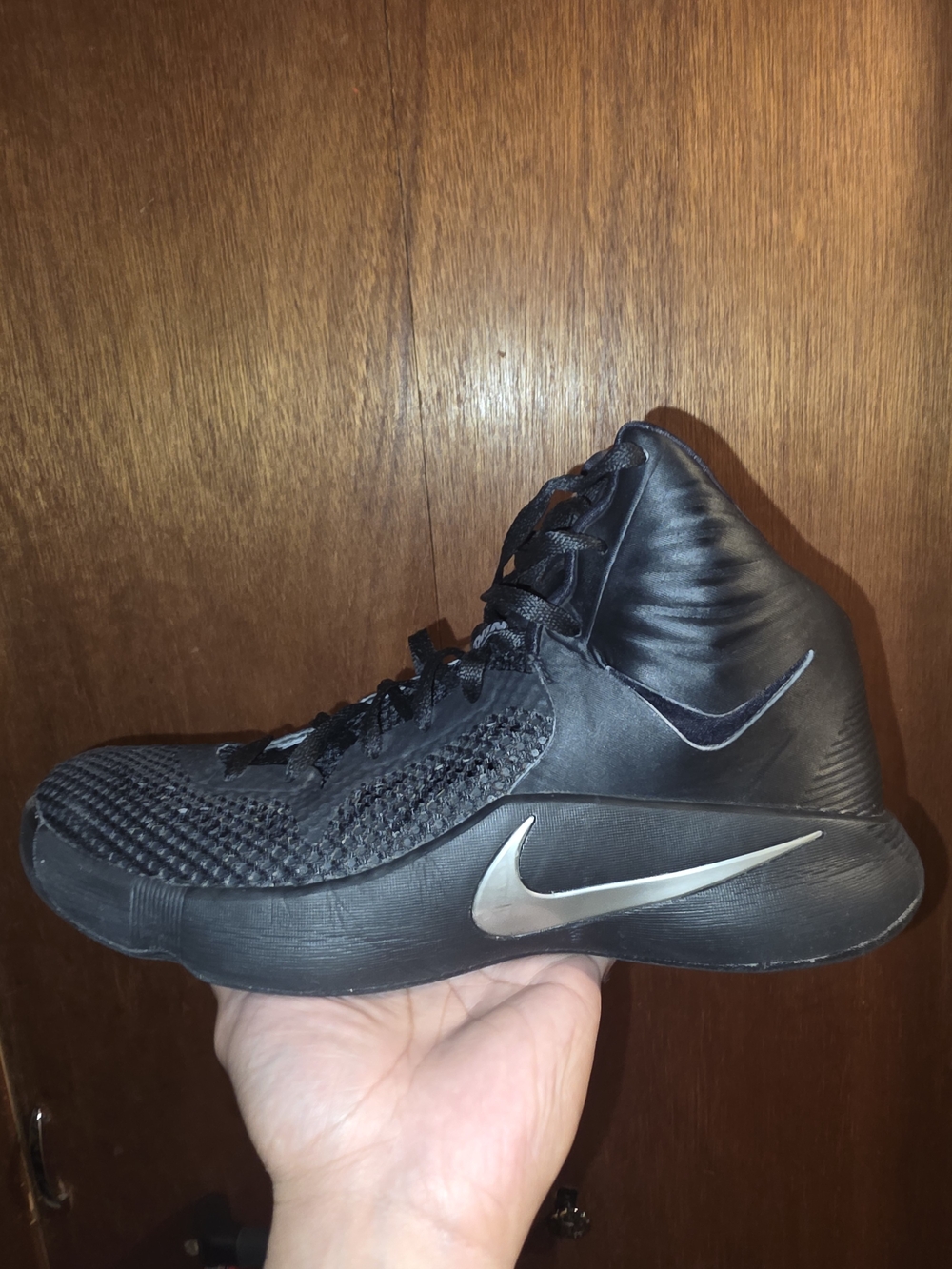 Nike Men's Black Basketball Shoes with Silver Swoosh No Box